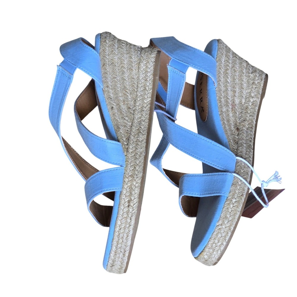 Serra Blue Espadrille Wedge Sandals Women's Size 10 NWT Summer